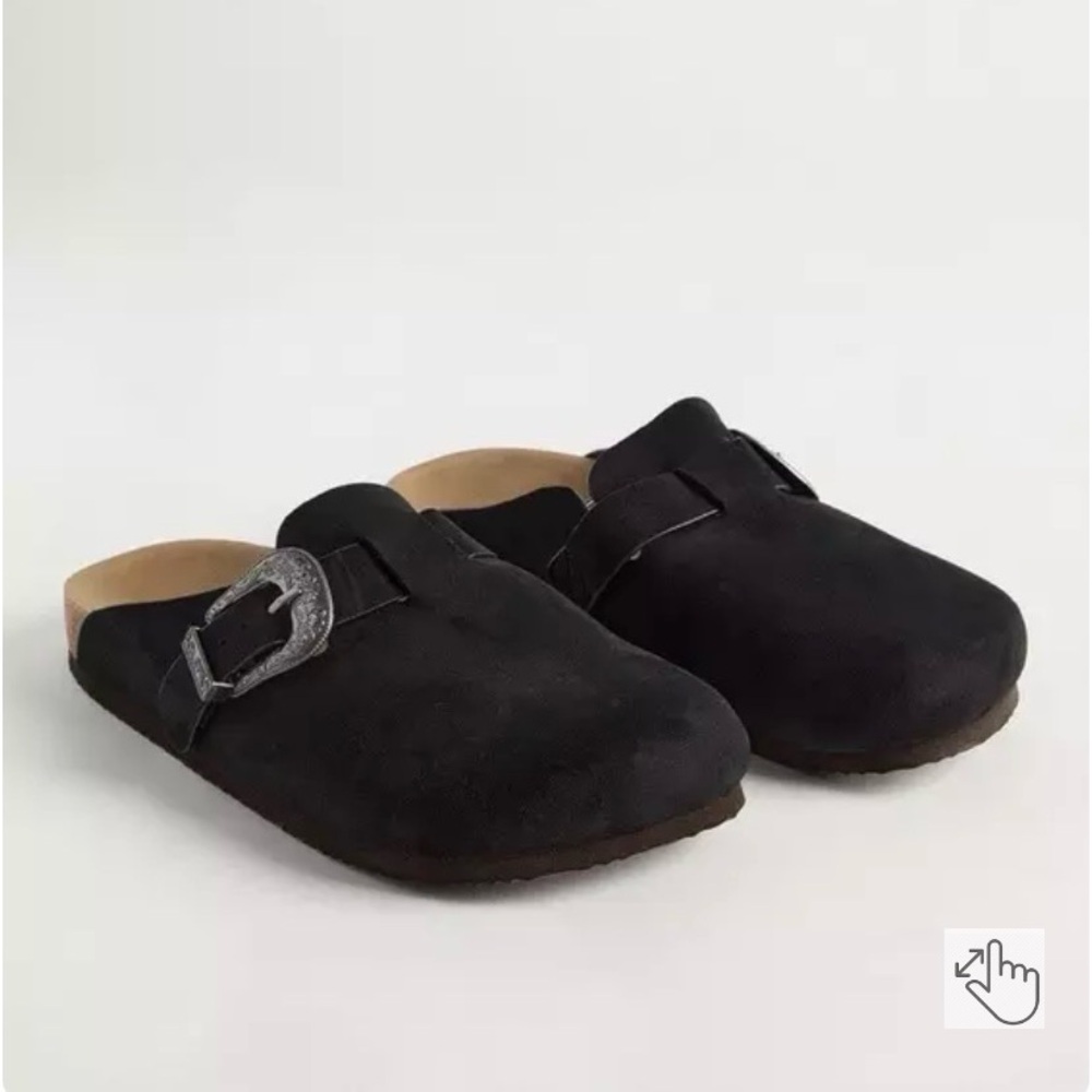 Torrid Black Mules with Silver Western Buckle